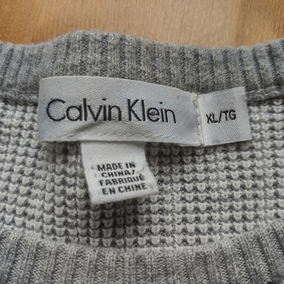 Calvin Klein Light Grey Sweater with Front Zip - Picture 3 of 4